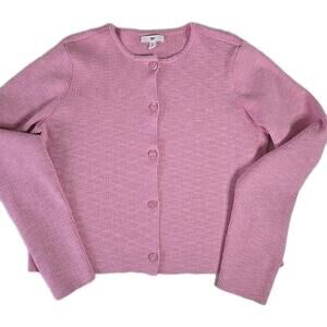 BP Pink Button Front Cardigan Womens Large Casual Layer Short